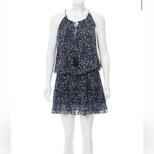Elizabeth and James Silk Black/Navy Printed Dress